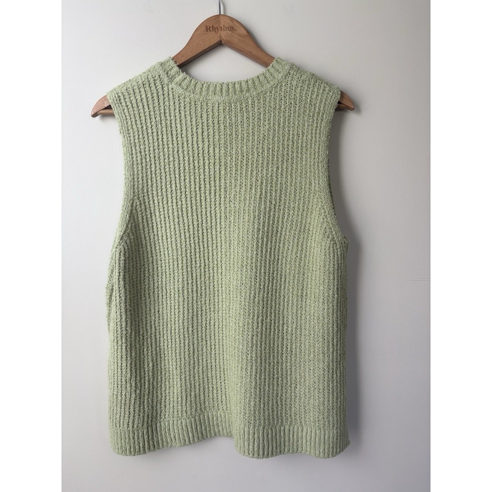 Abercrombie & Fitch Green Knit Sweater Sleeveless Top Women's Size Large - Picture 2 of 5
